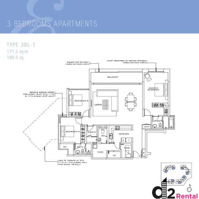 High floor, Sky Garden, 3 Beds apartment at The Estella